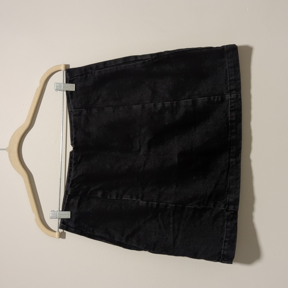 Topshop Black Denim Mini Skirt